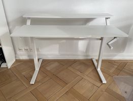 Schreibtisch weiss höhenverstellbar Kurbel