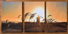 🌅 3-teiliges Wandbild – Sonnenuntergang – Gesamtbild