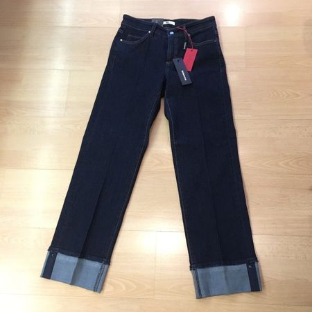 Cambio Damen Jeans Paris straight short dunkelblau Gr 38 neu