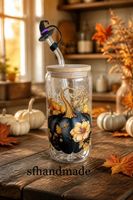 🎃Golden Pumpkin Glow - Spassglas - sfhandmade 🍁