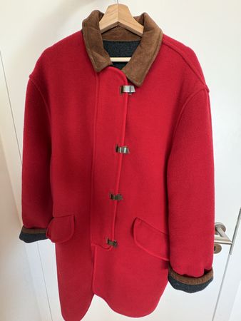 Vintage Trussardi jeans red wool coat size L great condition