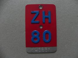 Velonummer Velo Rad ZH 1980 Zürich 80 Nummer Geschenk Bike