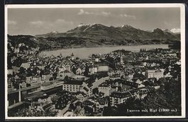 AK Luzern, Teilansicht mit Rigi, 1935