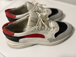 Sneakers Santoni weiss/grau/schwarz/rot Größe 10
