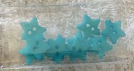 10 Sterne Knöpfe Aufnäher hell blau Näh Knopf Kunststoff OVP