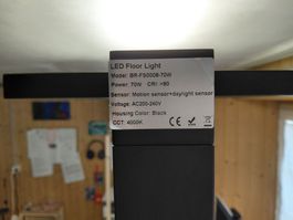 LED Stehleuchte BR-FS0008-70W schwarz 70W 4000K Bewegungs...
