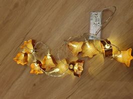 LED Lichterkette kupferfarben, warmweiss mit Batterien