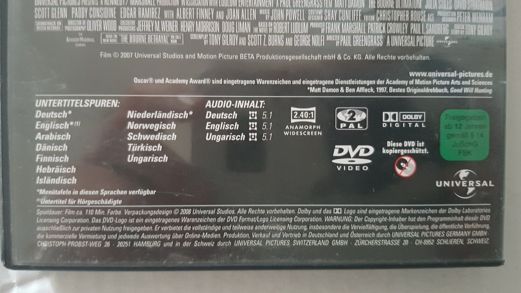 Tutti i DVDs: DVD Das Bourne Ultimatum / Matt Damon – Usato da Oetwil am See venduto da fineli2 1