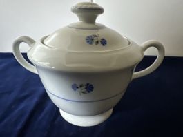Zuckerdose mit Deckel Porzellan blauweis 1936 Langenthal CH