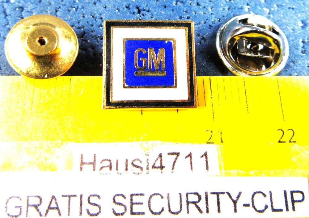 GM GENERAL-MOTORS US-CAR AUTO LOGO SCHMUCK-PIN GOLDIG 15mm (Gebraucht ...