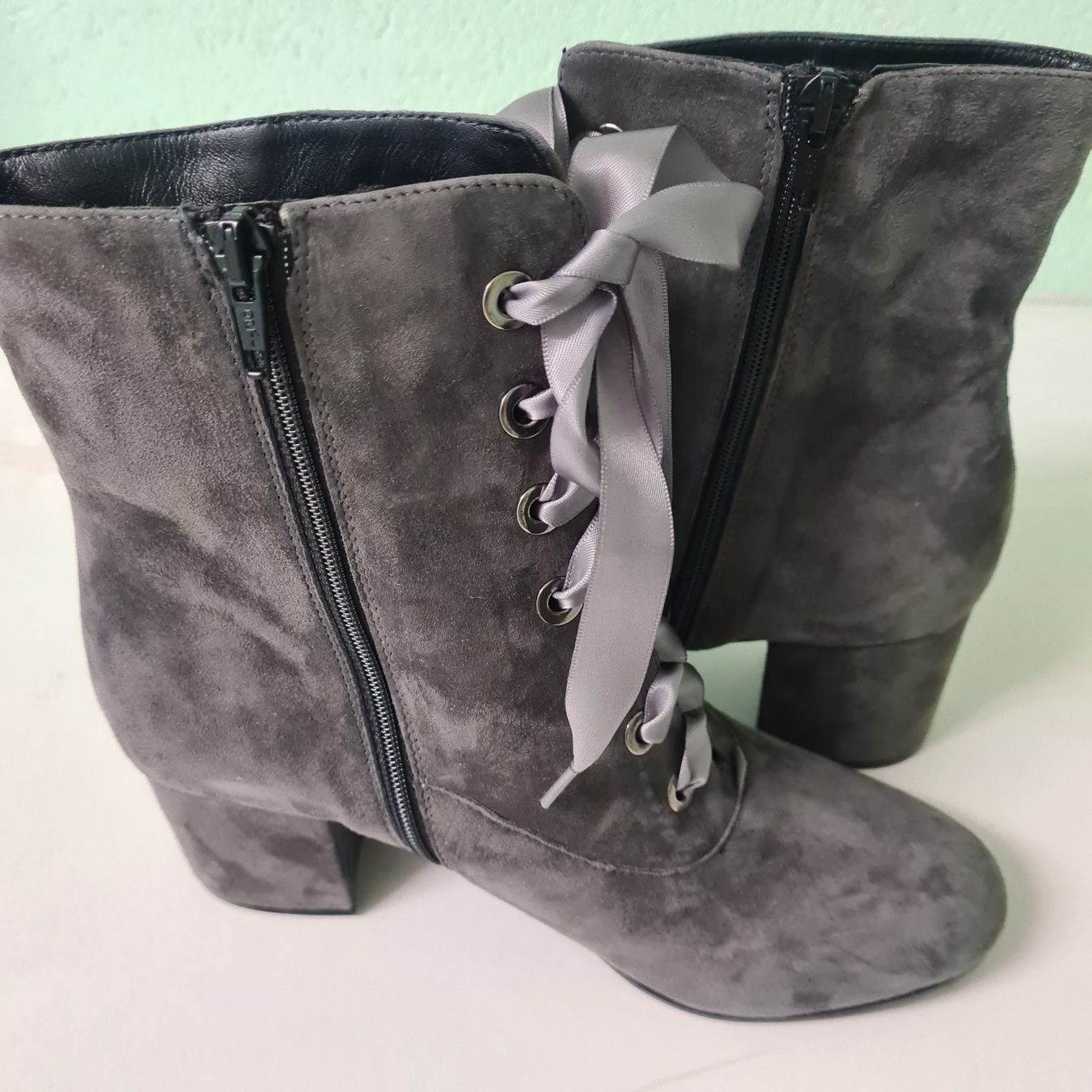 Scarpe da donna: Stiefelette grau Gr. 38 – Nuovo (secondo la descrizione) da Anglikon venduto da wba8008 4