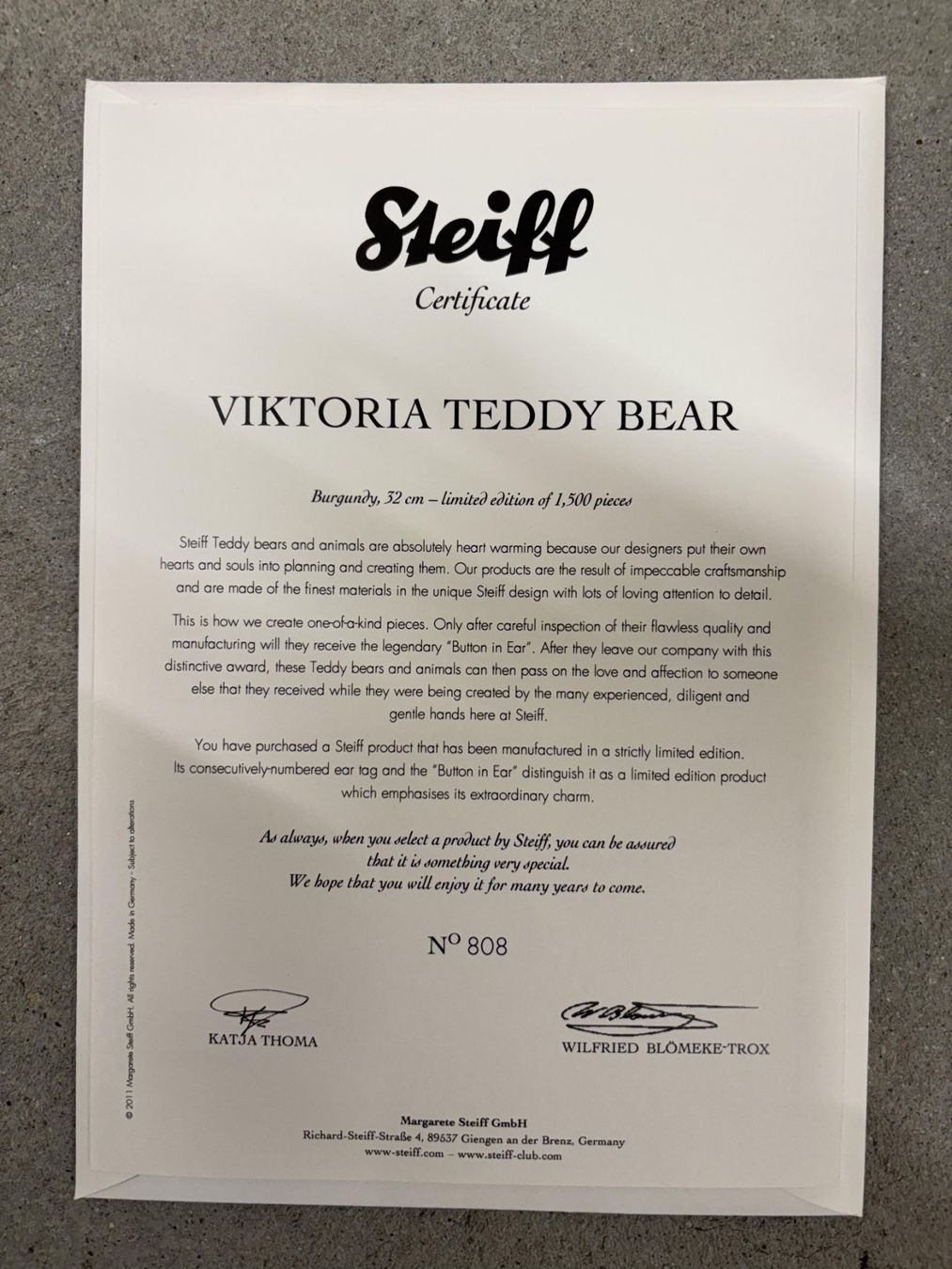 Steiff Bambole: STEIFF VIKTORIA TEDDY BEAR – Nuovo (secondo la descrizione) da Kernenried venduto da larisu 1