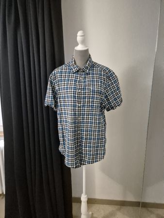 Esprit Kurzarmhemd kariert blau weiss