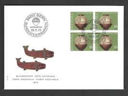 CH FDC Pro Patria  Viereblock 1973