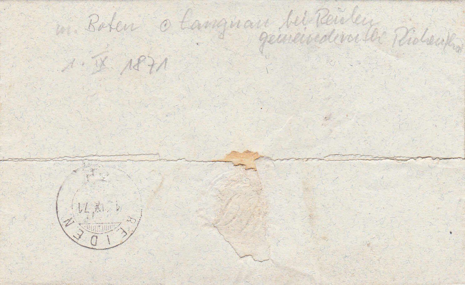 Tutti i francobolli: 1871, "Langnau Reiden" Rundstempel  – Usato da Wenslingen venduto da riger11 1