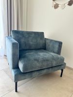 Sessel blau/grau mit schwarzen Beinen, sehr guter Zustand