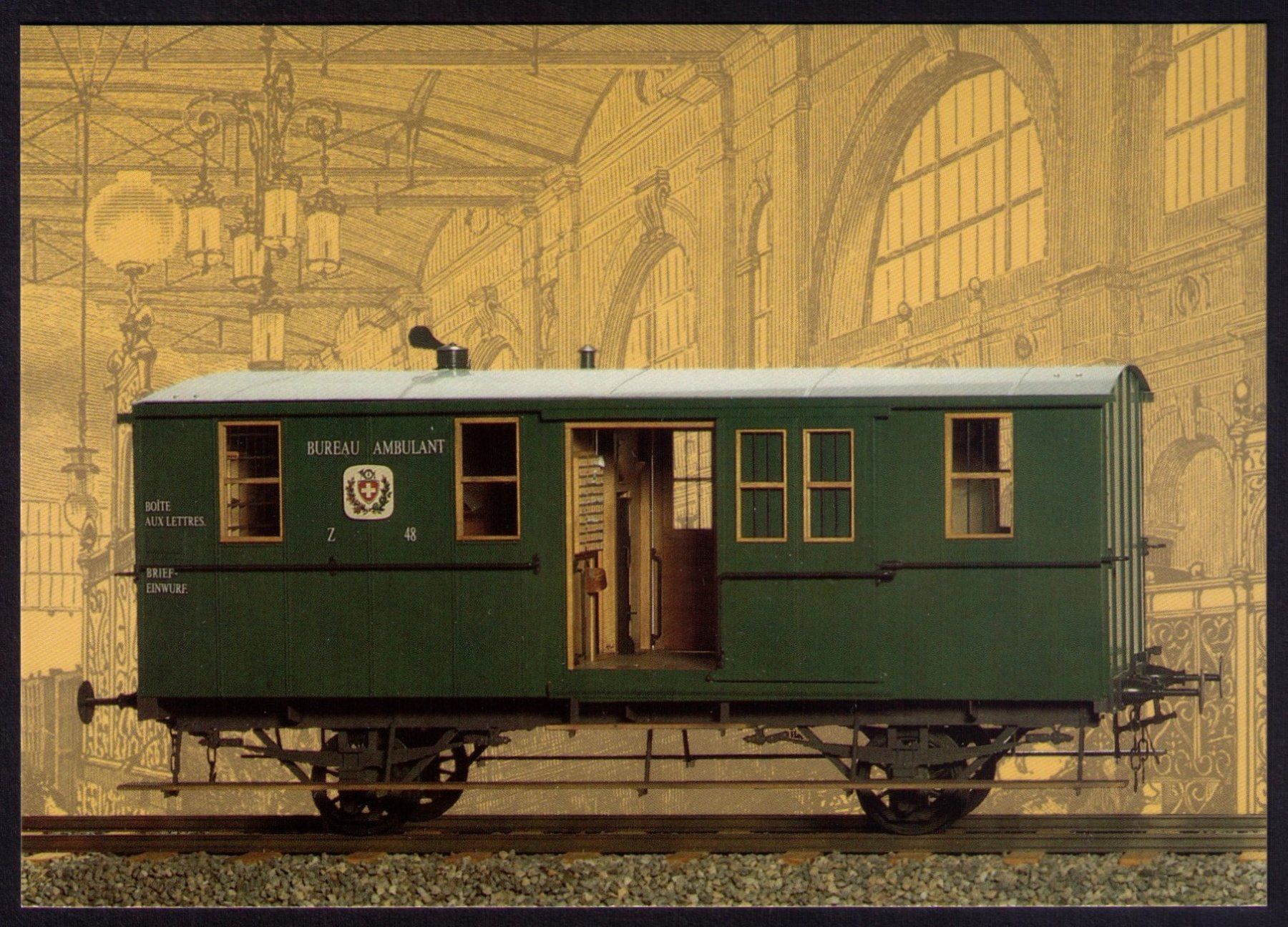 Alle Briefmarken: 1990_786_SONDER-O_INBETRIEBNAHME S-BAHN ZÜRICH_Bahnpostwagen – Gebraucht aus Marthalen von Ch_quality 2