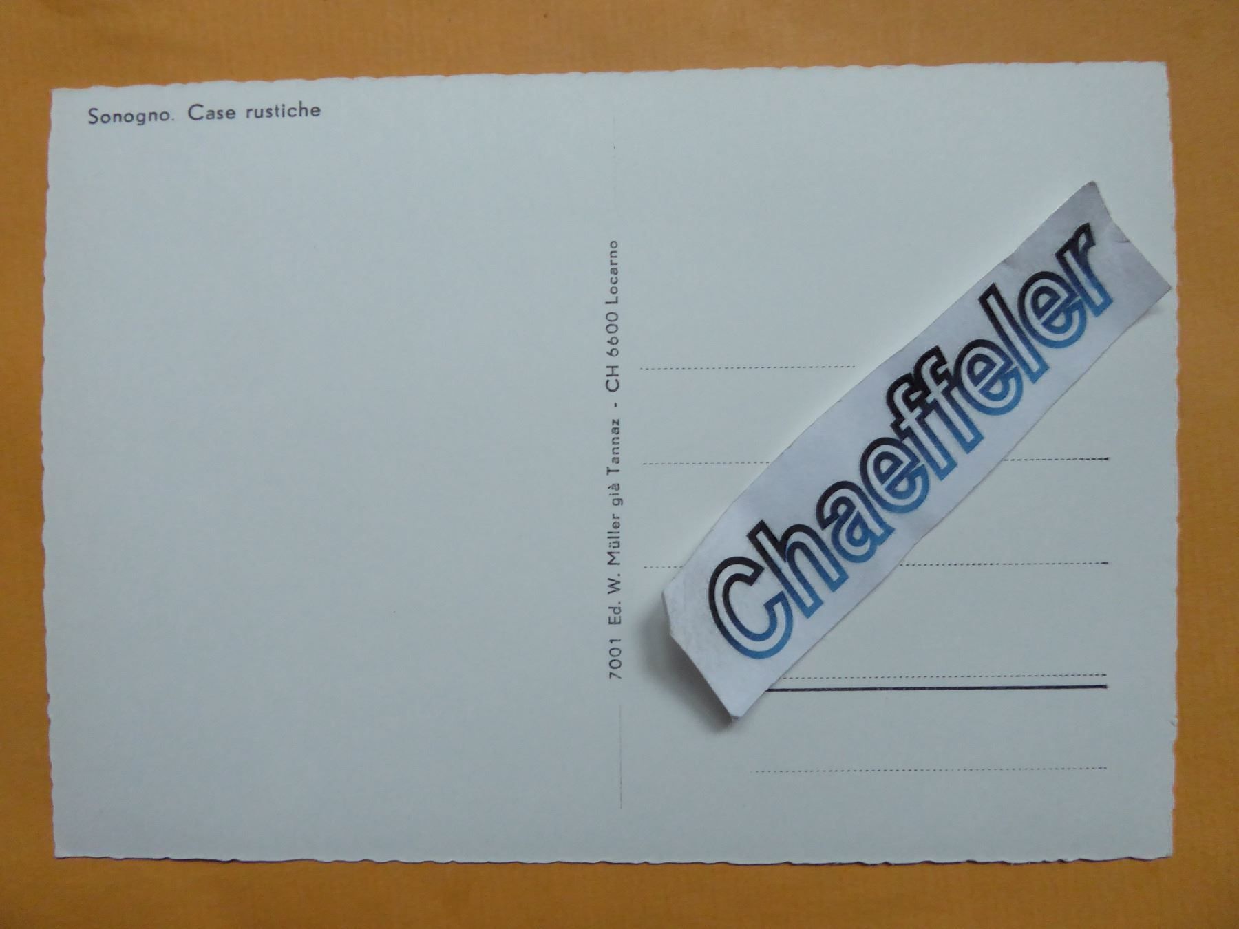 Cartoline postali: Sonogno Casa rustico – Nuovo (secondo la descrizione) da Zürich venduto da Chaeffeler 1