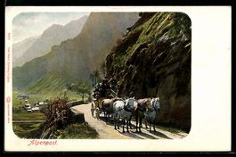 AK Alpenpost, Postkutsche unterwegs