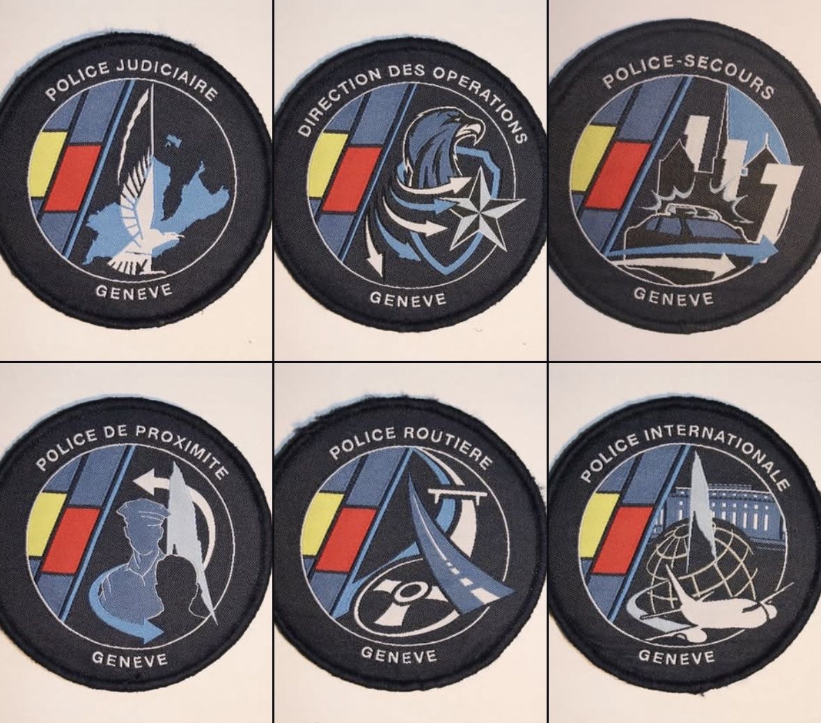 Patches: Collection de 6 prototypes de la Police de Genève – Neu und originalverpackt aus Bernex von GenevaPatchCollector