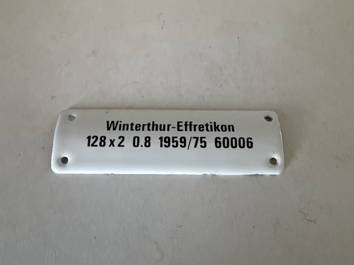 SBB/CFF/FFS Schilder: SBB-Schild Winterthur-Effretikon Email. – Gebraucht aus Mellingen von Wupper