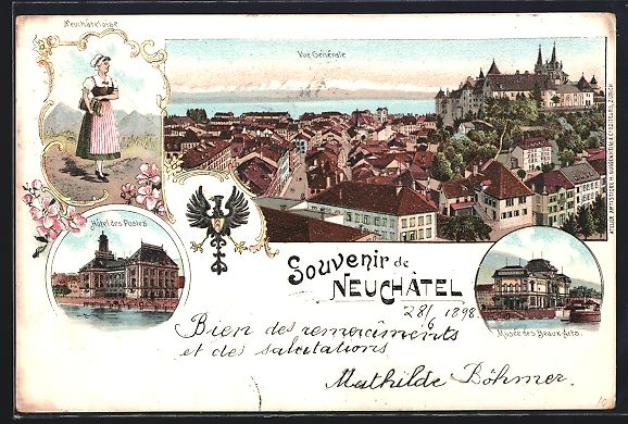 Cartes postales: Litho Neuchâtel, Musée des Beaux-Arts, – D'occasion à Berlin par bartko-reher