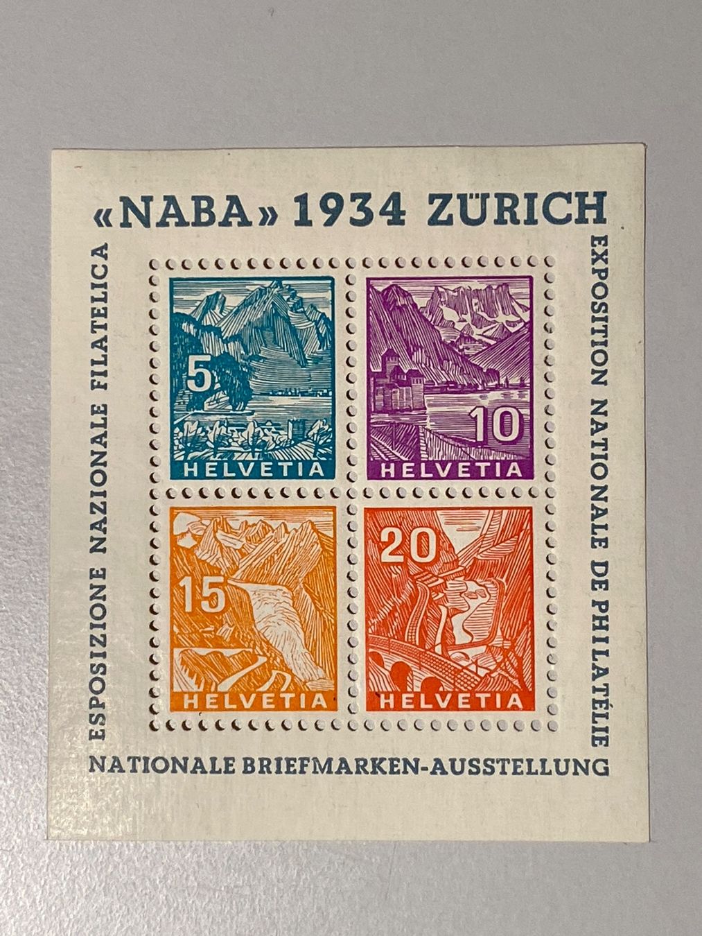 Tutti i francobolli: Naba Zürich 1934 – Usato da Küssnacht a. Rigi venduto da Unique-Valuable