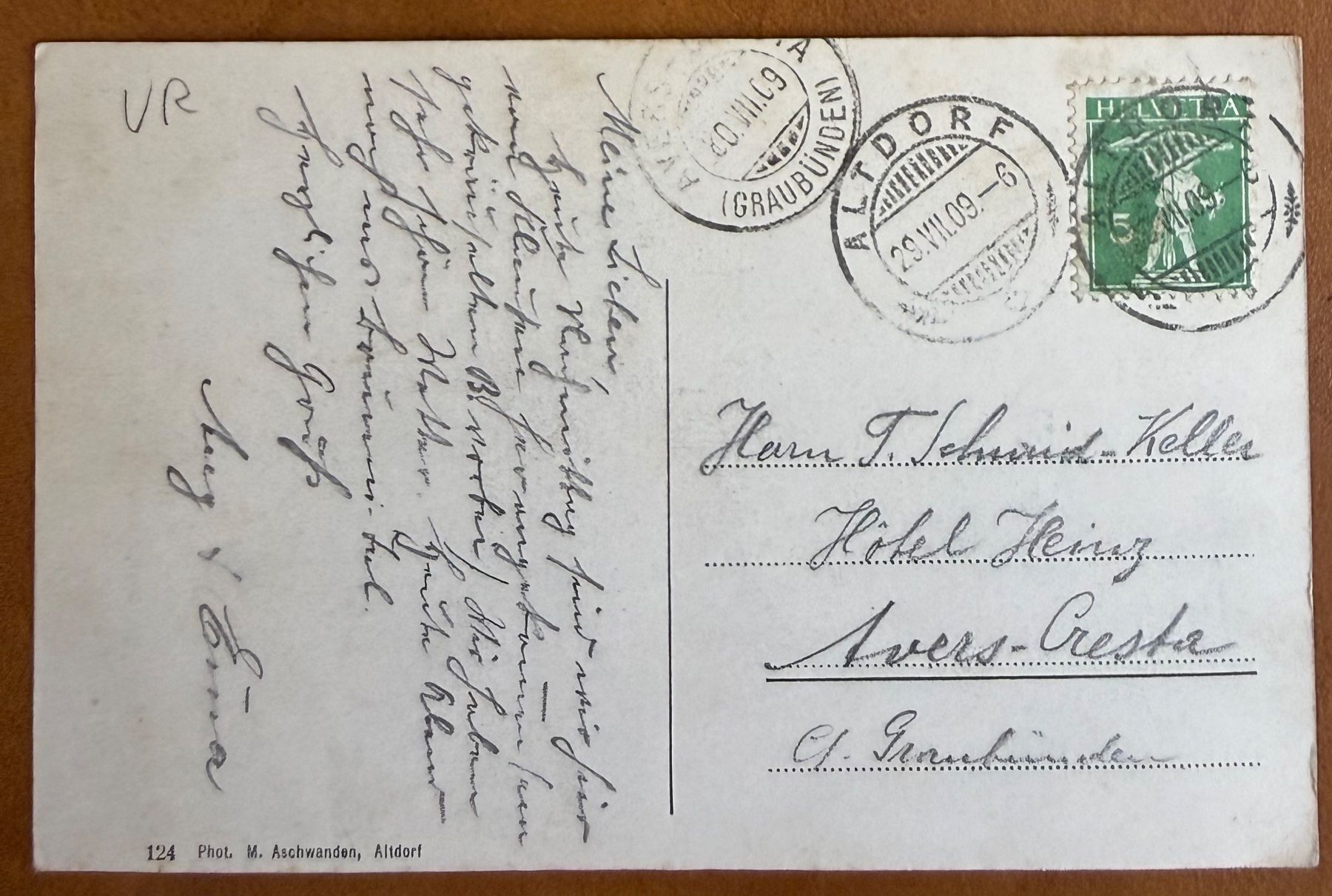 Cartoline postali: Unterschächen - Brunnital - 1909 – Usato da Lutry venduto da Ediego 1