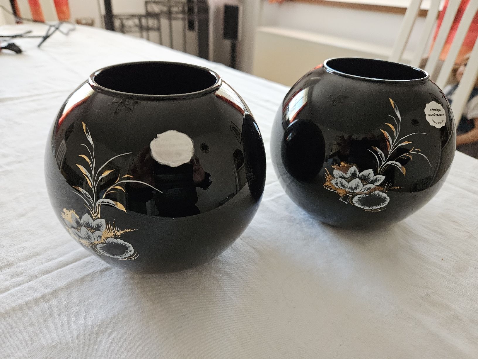 Vasi & Recipienti: 2 elegante schwarze Vasen, handbemalt – Usato da Wädenswil venduto da Jsi.Z01 2