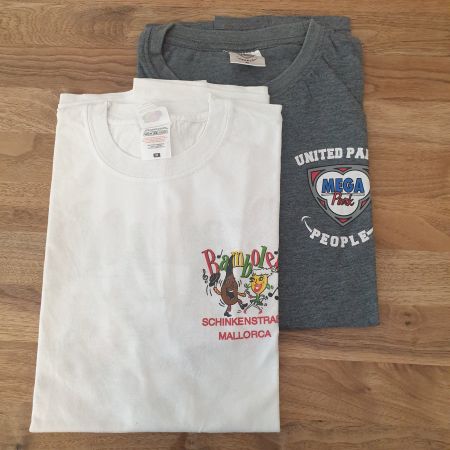 2 T-Shirts United People Mega Park, Bamboleo Mallorca Gr. M