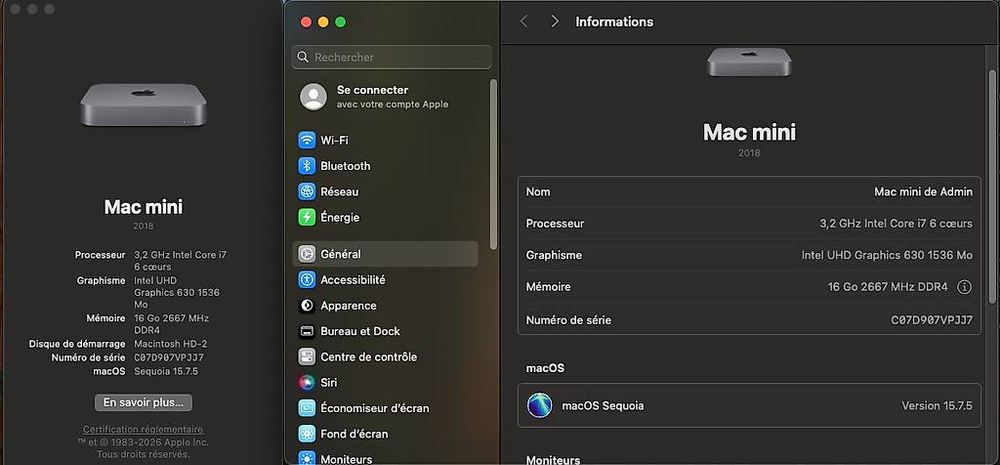 Mac Mini 2018 - 3,2 GHz Intel Core - i7 - 6 coeurs (Gebraucht) in ...