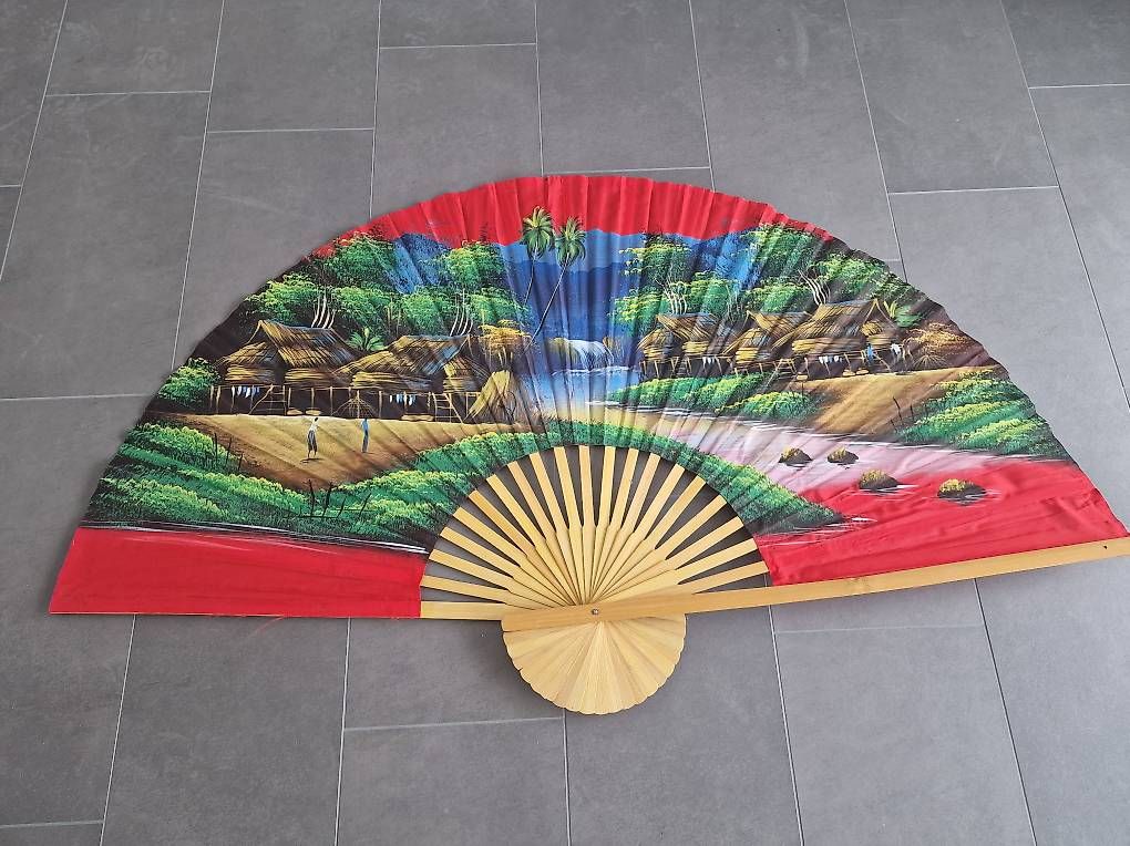 Tutte le decorazioni: Handbemalter Fächer Asien 90 cm hoch, neu! – Nuovo (secondo la descrizione) da Ottikon venduto da nag-champa77