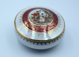 Dose Porzellan mit Bildmotiv und Deckel