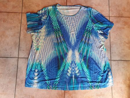 T-Shirt (blau-weiss) in Übergrösse Gr. 58