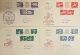 B70) 1960,  K45-47, S63-66 auf 4 Illustrierten FDC