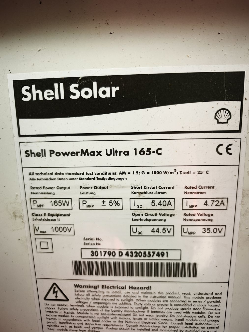 Dispositivi a energia solare: 2x Solarpanel Shell zusammen 330w – Usato da Gontenschwil venduto da Jeepli1970 2