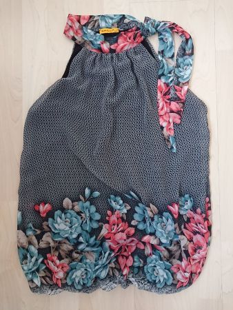 Damen Neckholder Top von Chilli Gr. S Schwarz Weiss geblümt