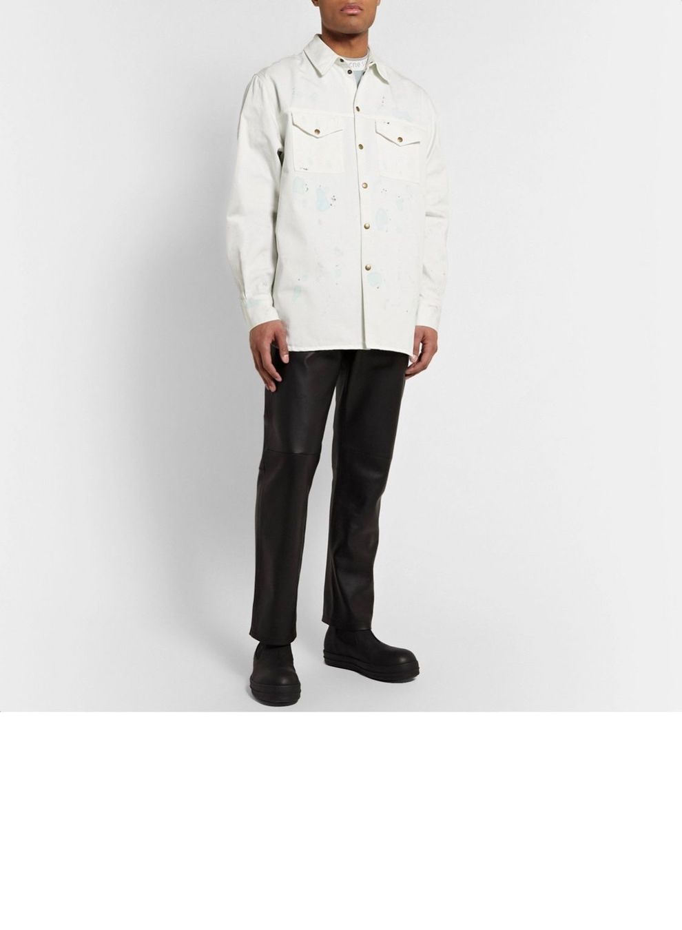 Giacche: Acne Studios Paint-Splattered Cotton Oversized Shirt – Usato da Winterthur venduto da ivan12891