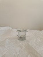 Windlicht Glas mit Henkel, Vintage Deko, neu