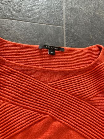 wunderschöner ärmelloser oranger Pullover - comma - Gr. 36
