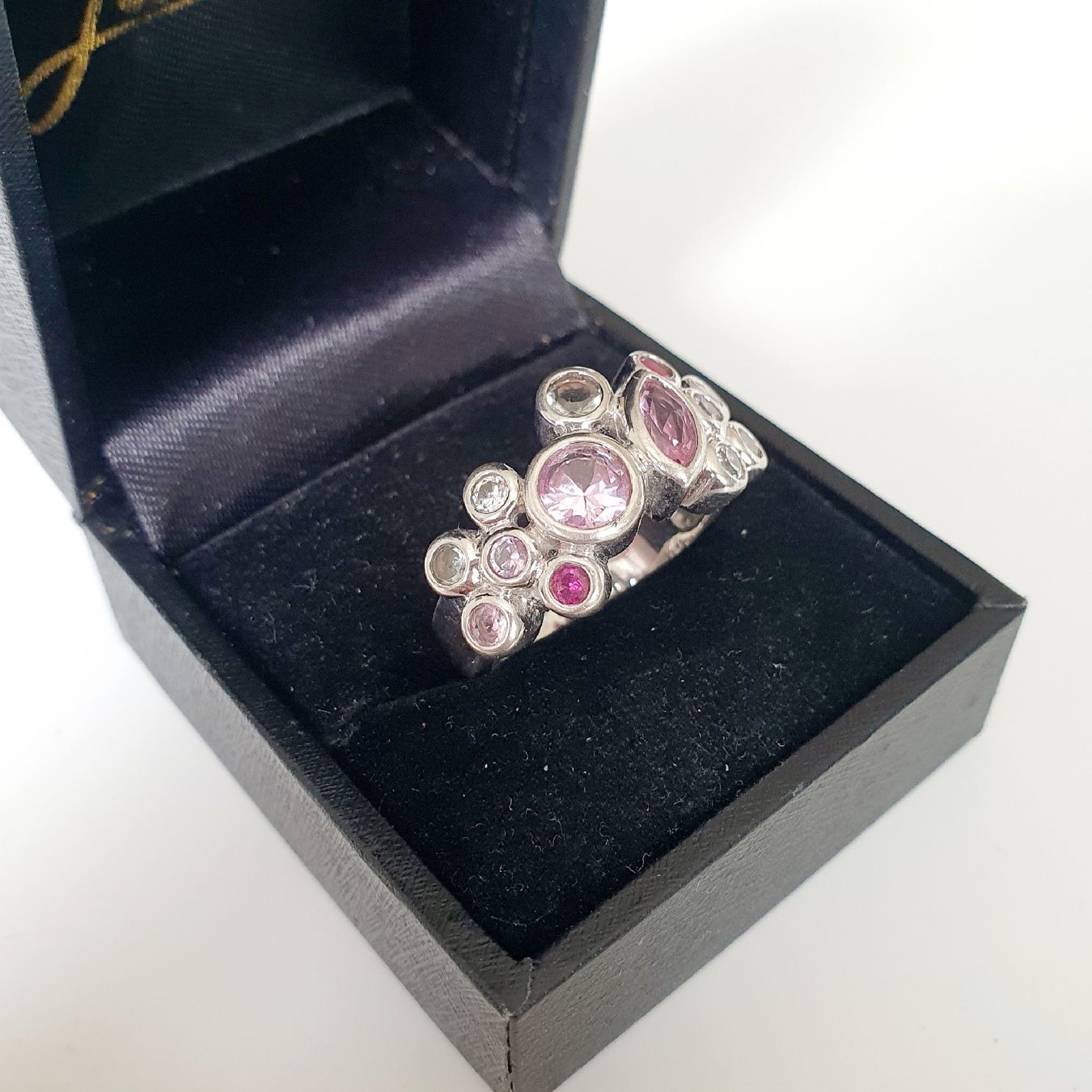 Anelli: Silber Ring 925  mit bunten Steinen gr. 19,1 mm – Usato da Kreuzlingen venduto da Wunderkiste123 4