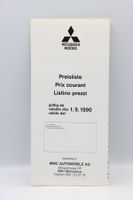 Mitsubishi Preisliste 1990 Prospekt