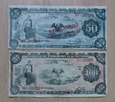 Mexico ++ 2 Noten 50 und 100 Pesos 1914