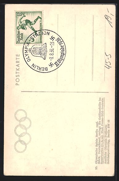 Ansichtskarten: Berlin, Olympische Spiele 1936, Sperrwer – Gebraucht aus Berlin von bartko-reher 1