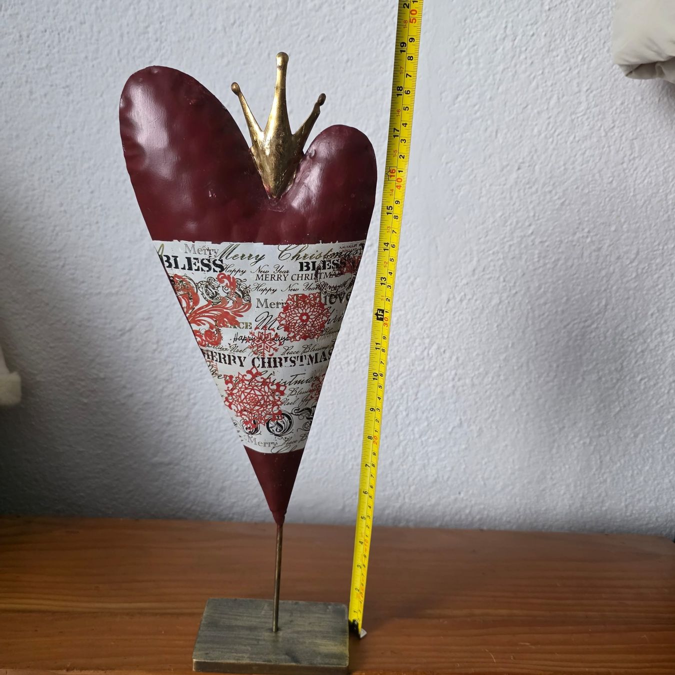Alle Dekorationen: Herz mit Krone, Metall, Bordeauxrot, Top! – Gebraucht aus Rheinsulz von Dred 3