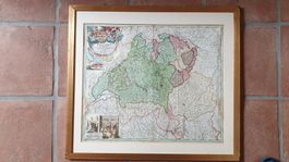 Schweiz. Antike Landkarte 1732. Hohmann Nürnberg.