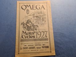 OMEGA  MOTORCYCLE  1927  SWISS  BROCHURE  VINTAGE