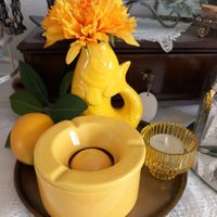 Deko: Fischväseli u.Aschenbecher, Teelicht/ Shabby