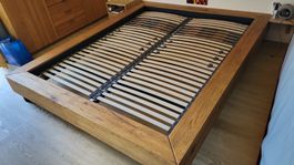 Vollholzoptik Bett mit Lattenrost Interio Flex100 (160x200)