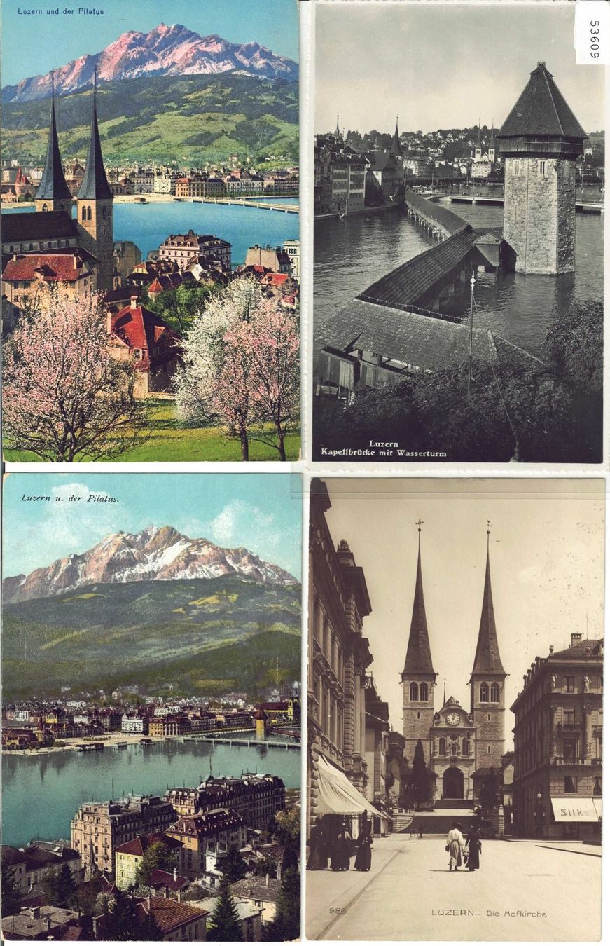 Ansichtskarten: 4 AK - Luzern – Gebraucht aus Ettingen von Kartenplanet